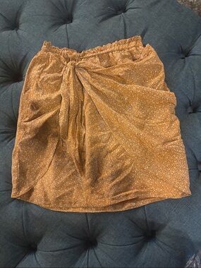 Club Monaco Mustard Floral Tie-Front Mini Skirt